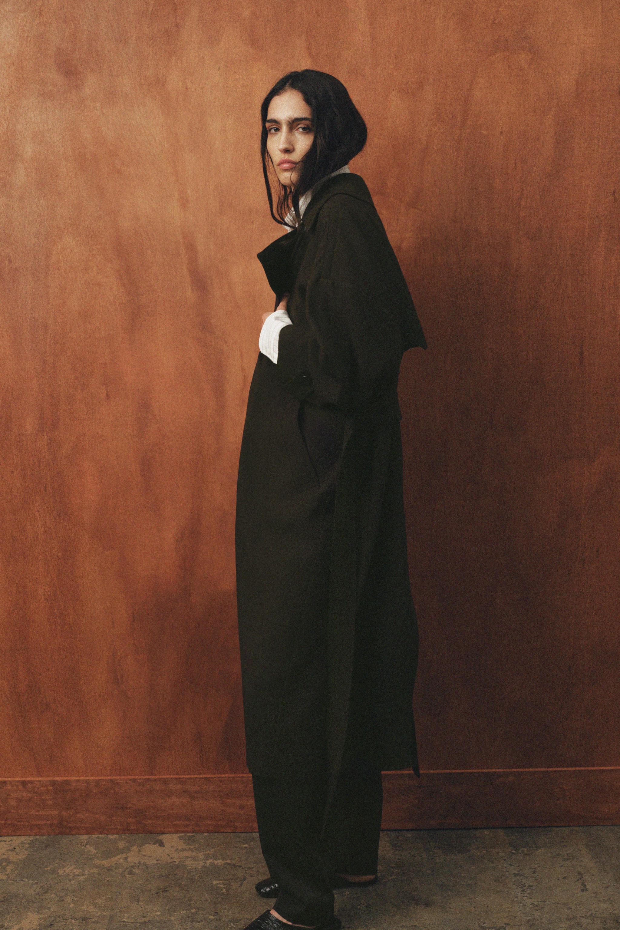 FLOWY WOOL TRENCH COAT ZW COLLECTION LIMITED EDITION